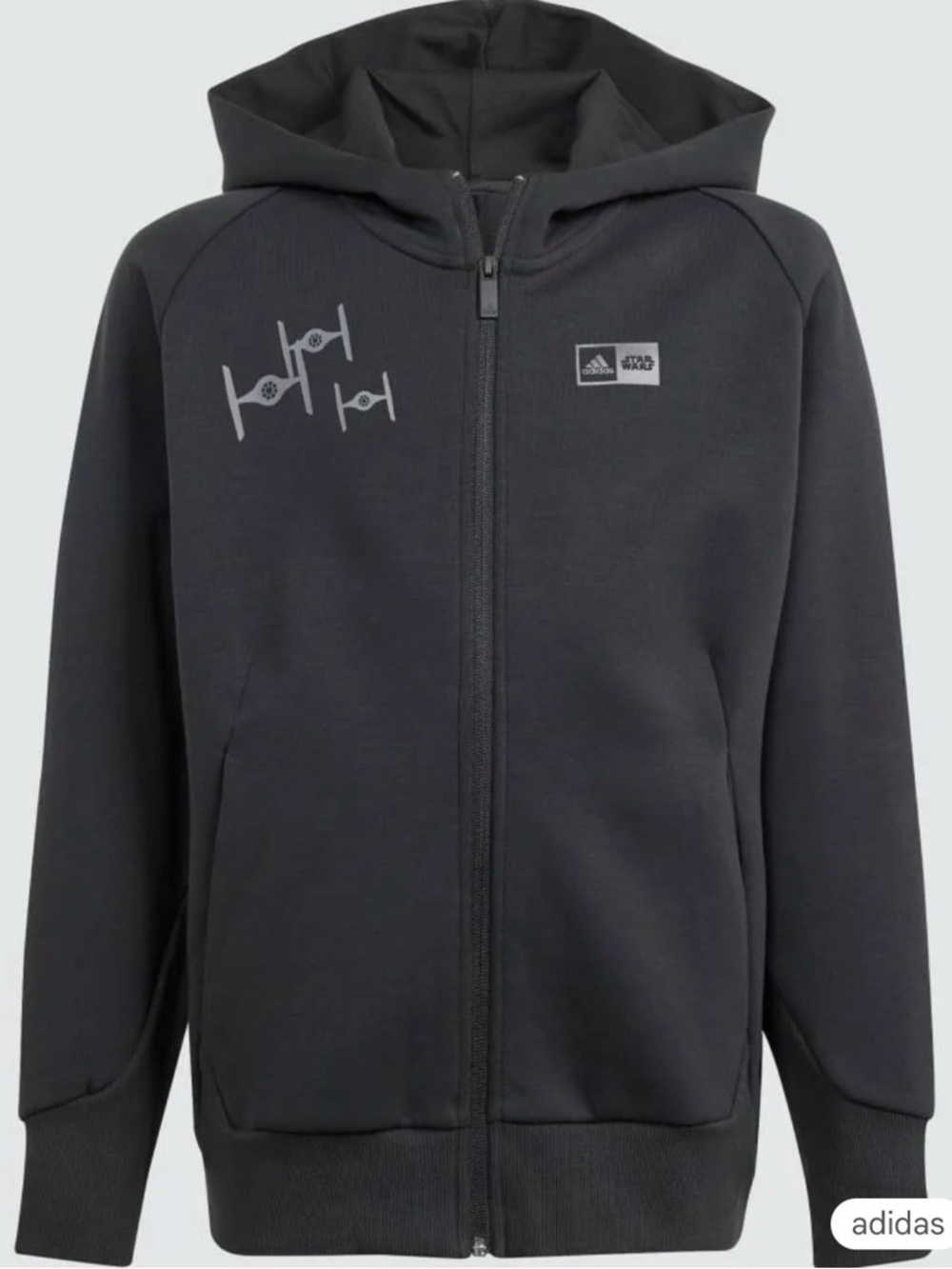 adidas Black Kids' Star Wars Zip-Up Hoodie